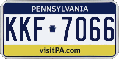 PA license plate KKF7066