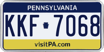 PA license plate KKF7068
