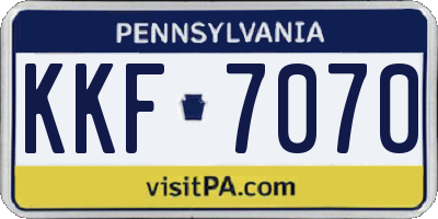 PA license plate KKF7070