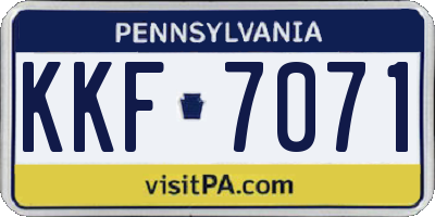 PA license plate KKF7071