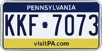 PA license plate KKF7073