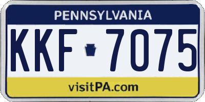 PA license plate KKF7075