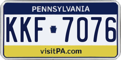 PA license plate KKF7076