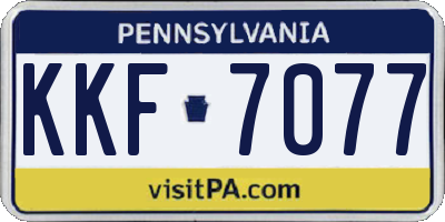 PA license plate KKF7077