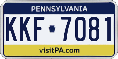PA license plate KKF7081