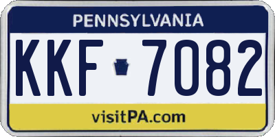 PA license plate KKF7082