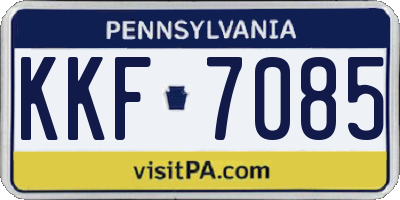 PA license plate KKF7085