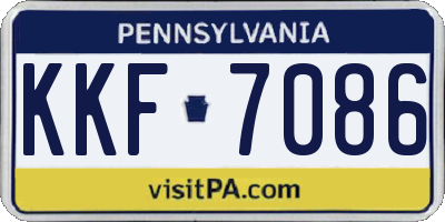 PA license plate KKF7086