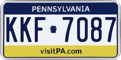 PA license plate KKF7087