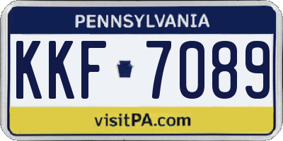 PA license plate KKF7089