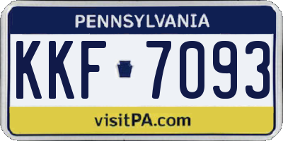 PA license plate KKF7093