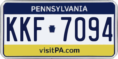 PA license plate KKF7094