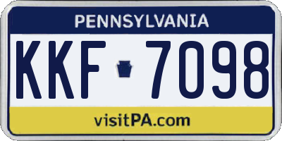 PA license plate KKF7098