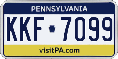 PA license plate KKF7099