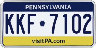 PA license plate KKF7102