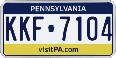 PA license plate KKF7104