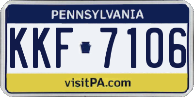 PA license plate KKF7106