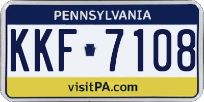 PA license plate KKF7108