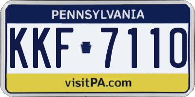 PA license plate KKF7110