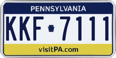 PA license plate KKF7111