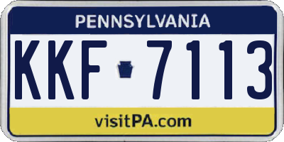 PA license plate KKF7113