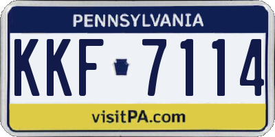 PA license plate KKF7114