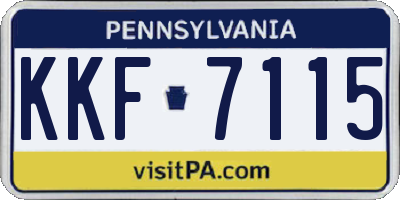PA license plate KKF7115