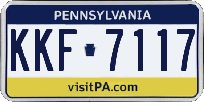 PA license plate KKF7117