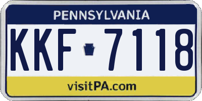 PA license plate KKF7118