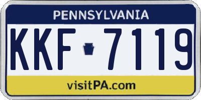 PA license plate KKF7119