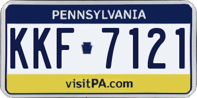PA license plate KKF7121