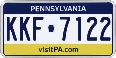 PA license plate KKF7122