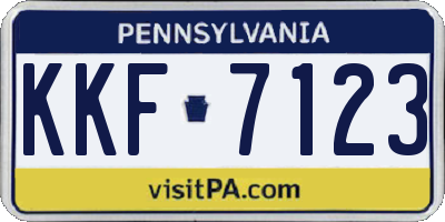 PA license plate KKF7123