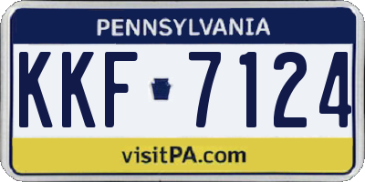 PA license plate KKF7124