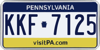 PA license plate KKF7125