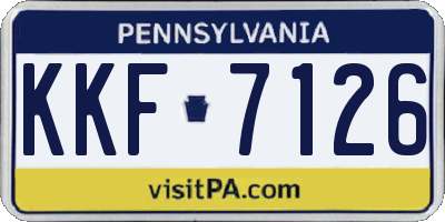 PA license plate KKF7126