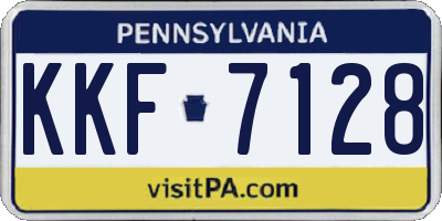 PA license plate KKF7128