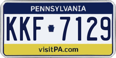 PA license plate KKF7129