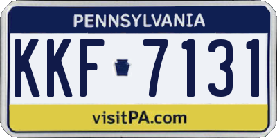 PA license plate KKF7131