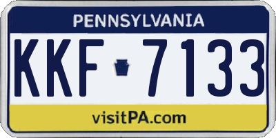 PA license plate KKF7133
