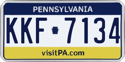PA license plate KKF7134
