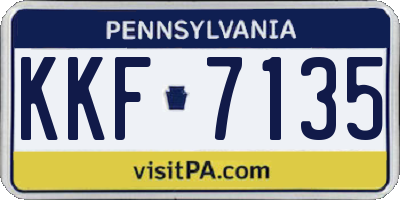 PA license plate KKF7135