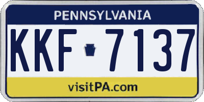 PA license plate KKF7137