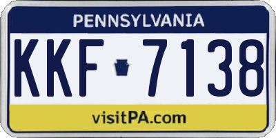 PA license plate KKF7138