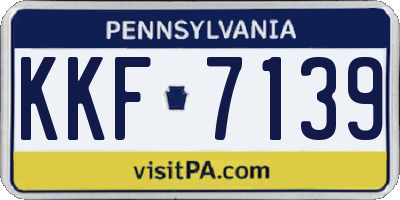 PA license plate KKF7139