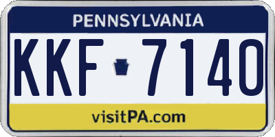 PA license plate KKF7140