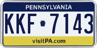 PA license plate KKF7143