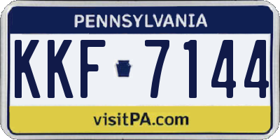 PA license plate KKF7144