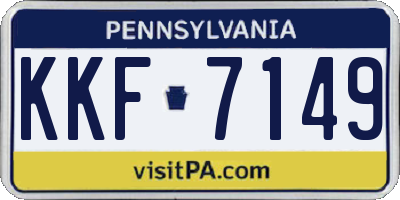 PA license plate KKF7149
