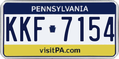 PA license plate KKF7154